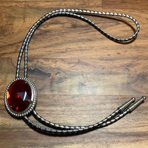 OVAL Pendant With Leather Cord Metal Tips 17”